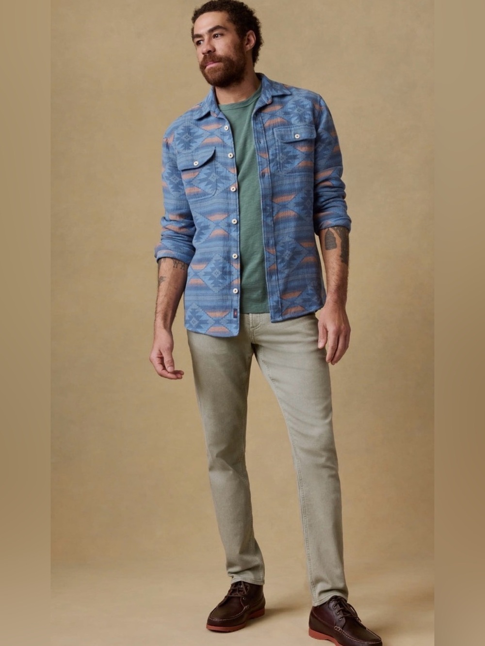 Faherty Stretch Terry 5 Pocket Pants Men's GREEN sage Cotton Blend Straight Leg